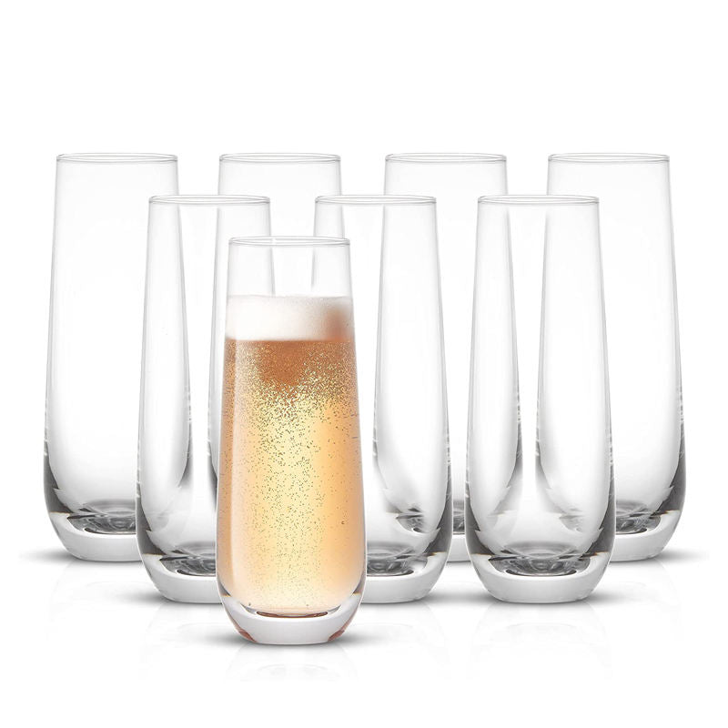 Lunvero Stemless Champagne Flute | Luxury Clear Glass for Champagne