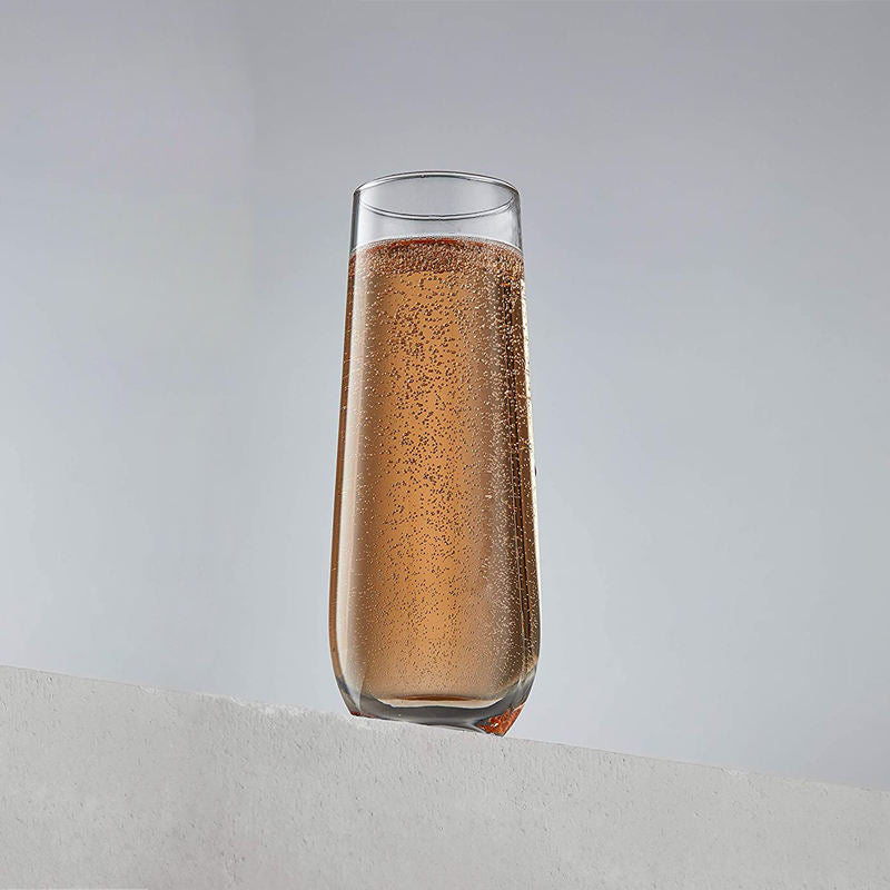 Lunvero Stemless Champagne Flute | Luxury Clear Glass for Champagne