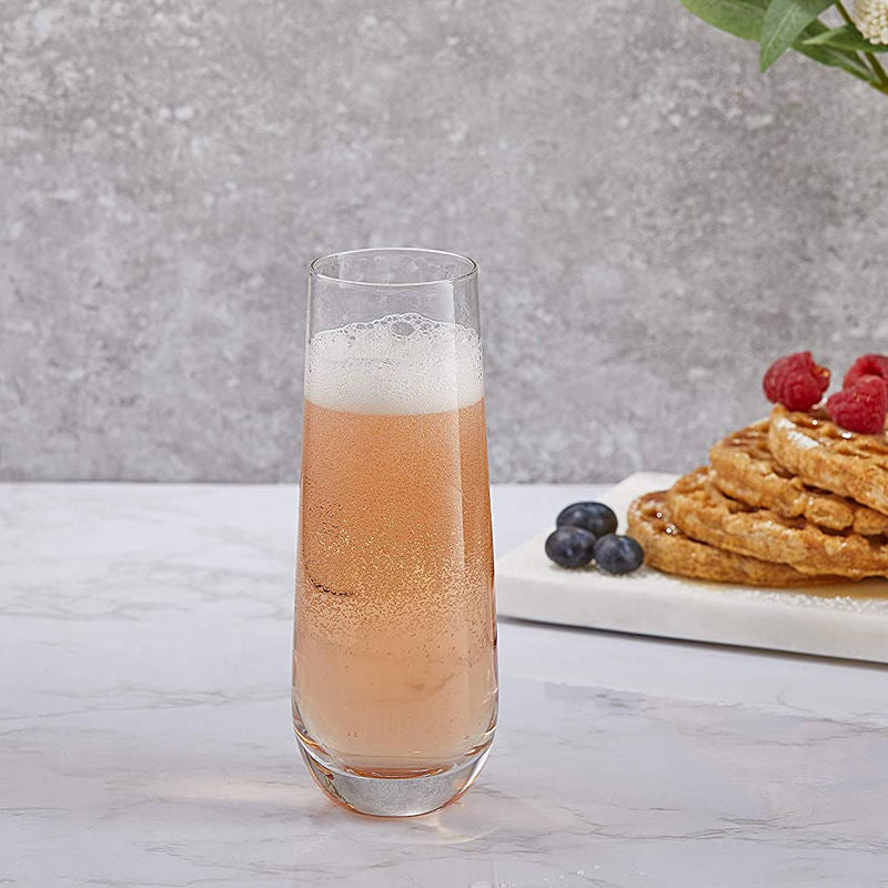 Lunvero Stemless Champagne Flute | Luxury Clear Glass for Champagne