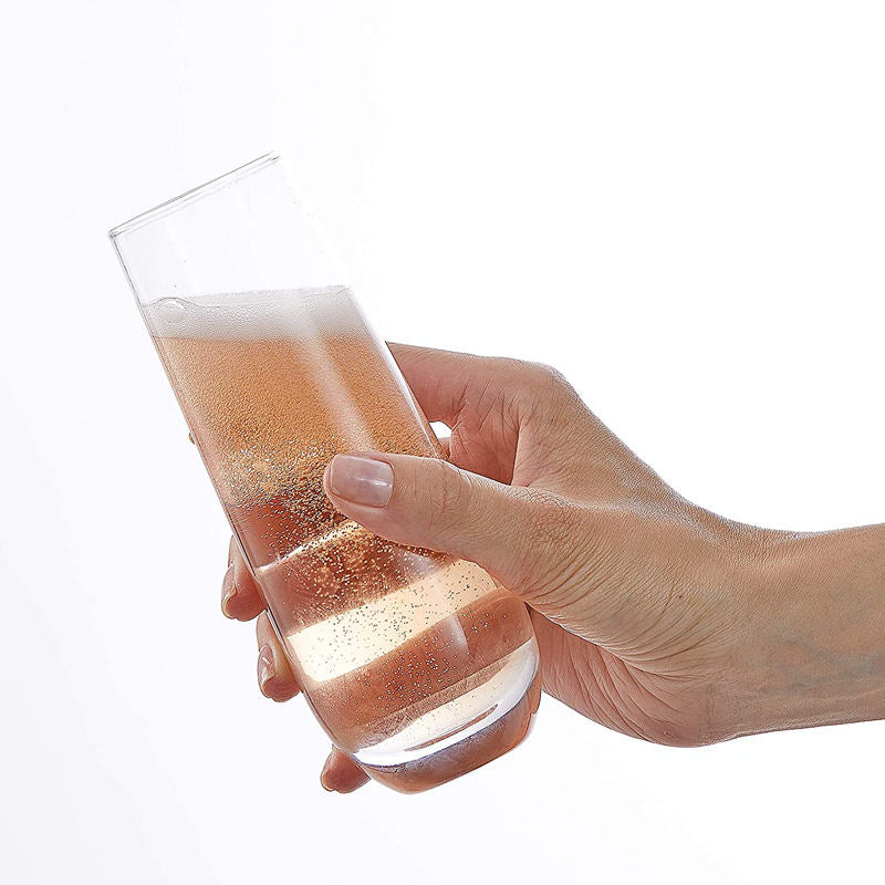Lunvero Stemless Champagne Flute | Luxury Clear Glass for Champagne